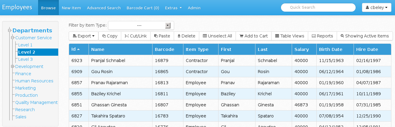 Browse Employees by Category